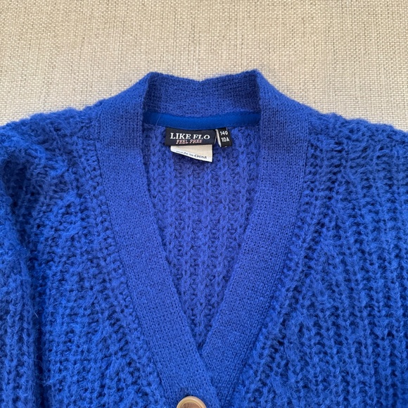 Like Flo Blue Cardigan; Girl Size 10 - Picture 2 of 2